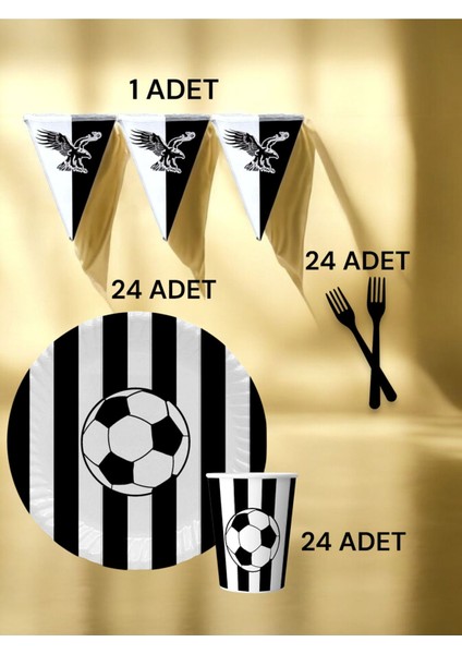24 Kişilik Beyaz Siyah Taraftar S Paket - Doğum Günü Parti ve Eğlenceli Etkinlikler fiyatları