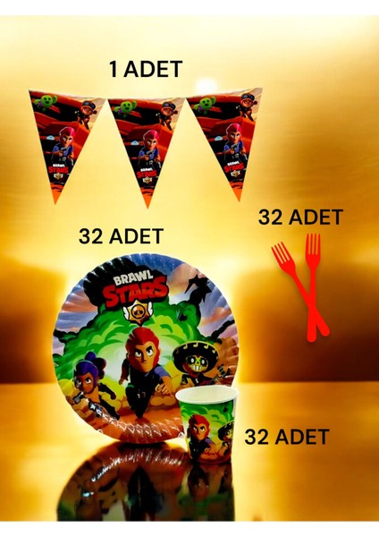 32 Kişilik Brawlstars Temalı S Paket - Doğum Günü Parti ve Eğlenceli Etkinlikler fiyatları
