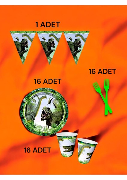 16 Kişilik Dinazor Temalı S Paket - Doğum Günü Parti ve Eğlenceli Etkinlikler fiyatları