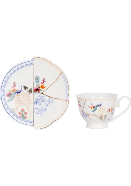 Ekru Baskılı 2 Kişilik Porselen Kahve Fincan Takımı 90 ml fiyatları