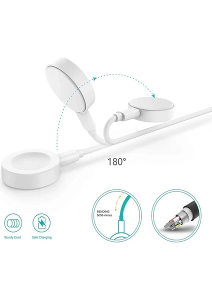 Huawei Watch 4 / Huawei Watch 4 Pro Uyumlu Manyetik USB Şarj Kablosu 1 Metre fiyatları