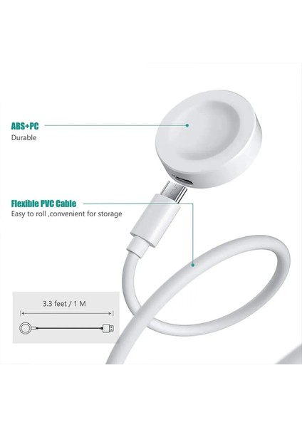 Huawei Watch 4 / Huawei Watch 4 Pro Uyumlu Manyetik USB Şarj Kablosu 1 Metre fırsatları