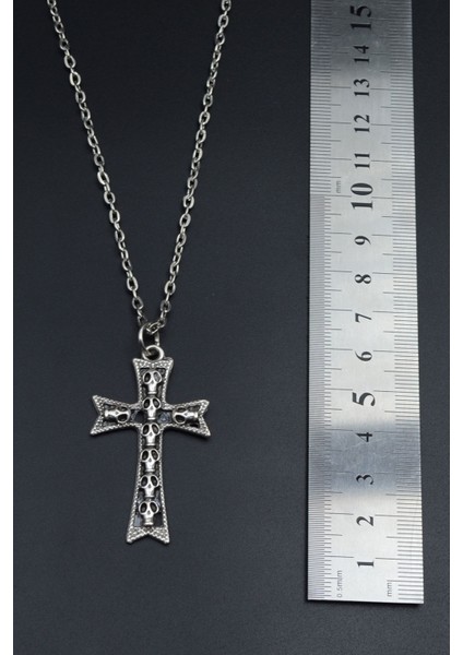 Kuru Kafalı Haç Düz Zincir Kolye fırsatları