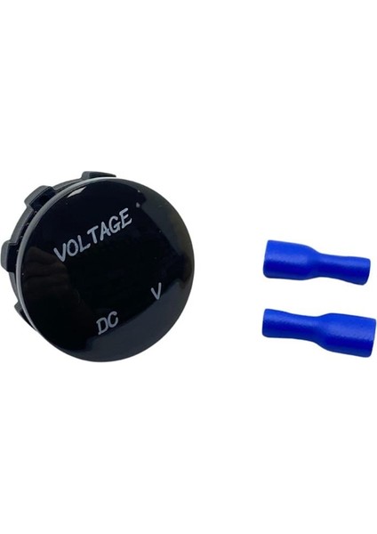 12V-24V DİJİTAL VOLTMETRE (BOMBELİ TİP) (MAVİ IŞIK) (28 MM)