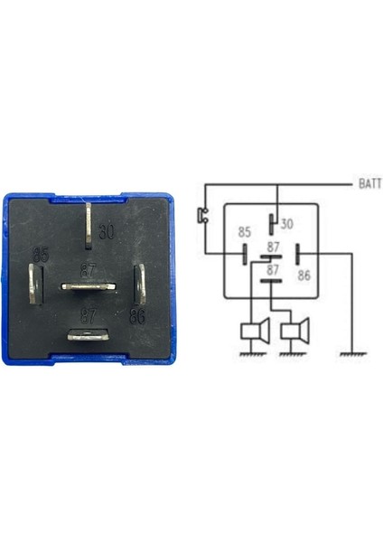 12V TİTREYEN KORNA RÖLESİ 5 UÇLU (85-30-86-87-87)