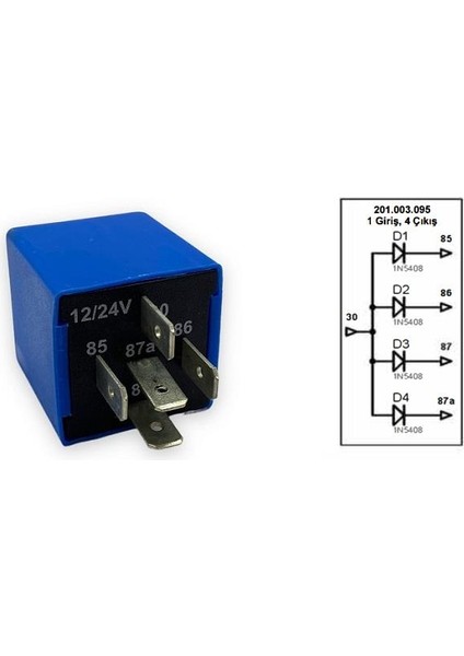 12V-24V Diot Ünitesi 1 Giriş 4 Çıkış (Elektronik Devre Koruma Rölesi)