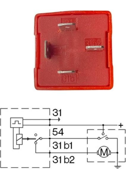 12V SİLECEK ZAMAN RÖLESİ 4 UÇLU (31B1-54-31-31B2) BMC-CHRYSLER-FORD-MAGIRUS