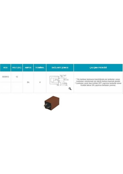 12V Sis Lamba Rölesi Karsan/otokar/bmc (4 Fiş)