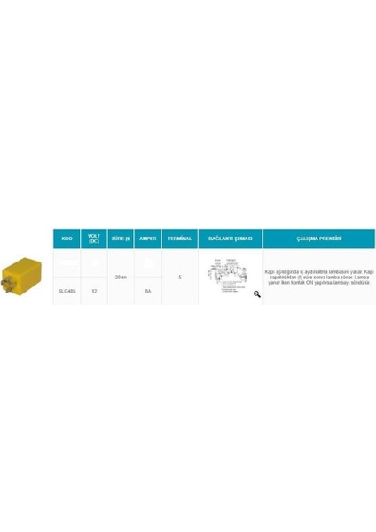 12V Iç Aydınlatma Zaman Rölesi (Tavan Lambası Geciktirme Rölesi) Unıversal