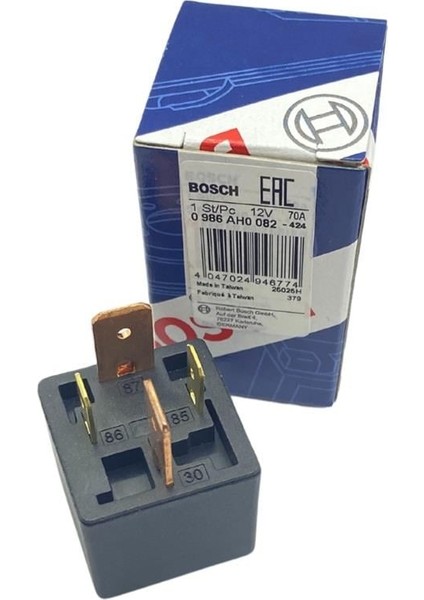 12V Röle 4 Uçlu 70 A (2 Uç Küçük / 2 Uç Büyük) (6.3 mm / 9.5 Mm) (Dirençli)