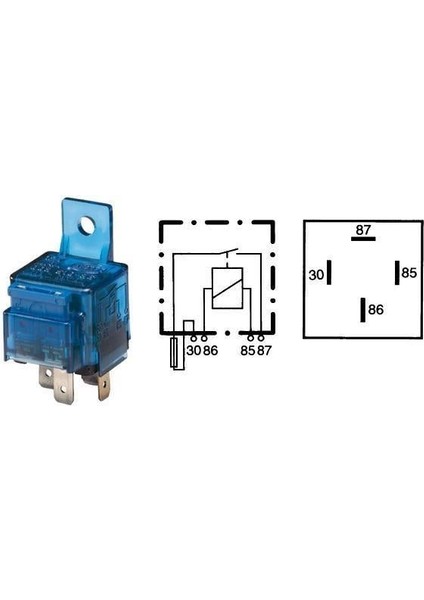 12V Röle 4 Uçlu (Sigortalı) (Ters Tip)