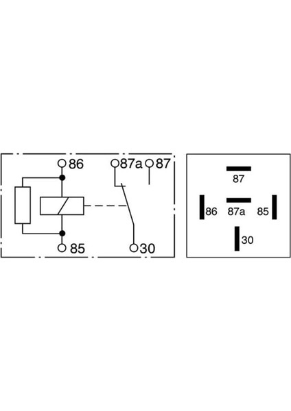 12V Röle 5 Uçlu 20 A (Çift Platin) (87A) (Dirençli)