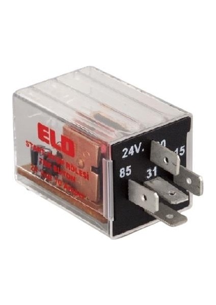 24V Start-Stop Rölesi 5 Uçlu 10 A (Çift Platin) (Kalıcı) (+) Tetik