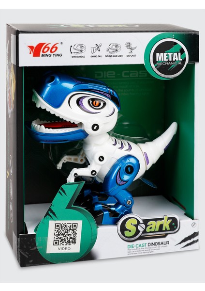 Metal Sesli Işıklı Dinazor Mavi