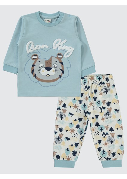 Erkek Bebek Pijama Takımı 6-18 Ay Mavi