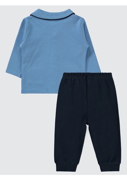 Erkek Bebek Pijama Takımı 6-18 Ay Açık Indigo fiyatları