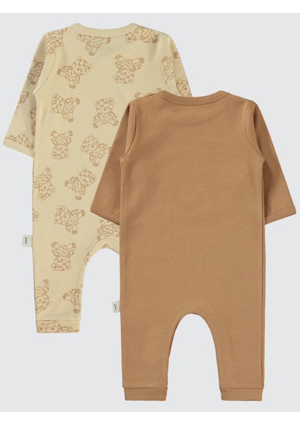 Kız Bebek 2'li Patiksiz Tulum 3-9 Ay Kahve fiyatları