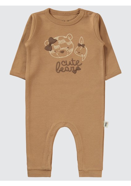 Kız Bebek 2'li Patiksiz Tulum 3-9 Ay Kahve fırsatları