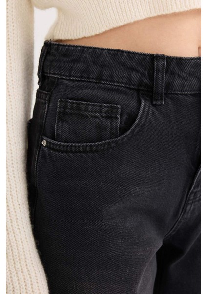 Straight Wide Yüksek Bel Uzun Jean Yıkamalı Pantolon E3181ax25sp indirimleri