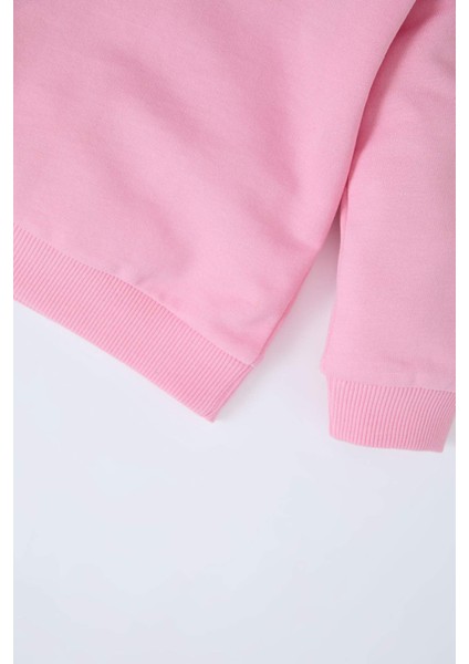 Kız Bebek Bisiklet Yaka Baskılı Sweatshirt D8548A525SP