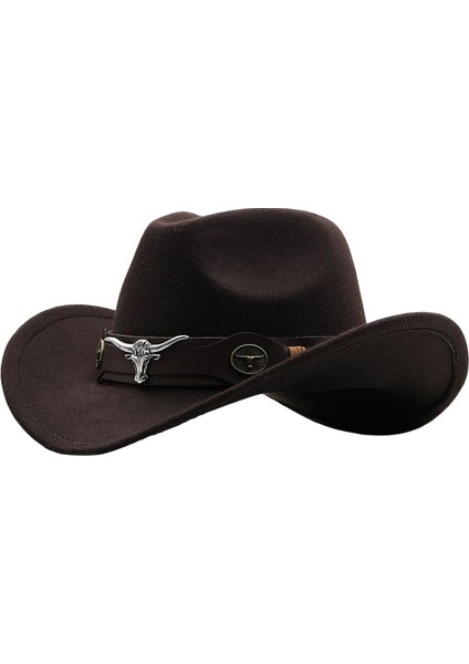 Cowgirl Şapkası Nefes Alabaş Günlük Kovboy Şapkası Kadın Erkekler Kısa Kahve (Yurt Dışından)