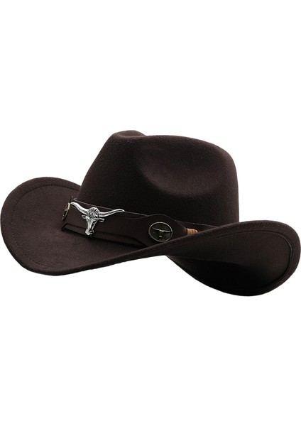 Cowgirl Şapkası Nefes Alabaş Günlük Kovboy Şapkası Kadın Erkekler Kısa Kahve (Yurt Dışından) fırsatları