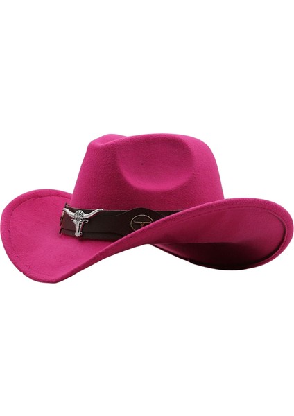 Cowgirl Şapkası Nefes Alabilir Sıradan Kovboy Şapkası Kadınlar Için Erkekler Kısa Geziler Pembe (Yurt Dışından)