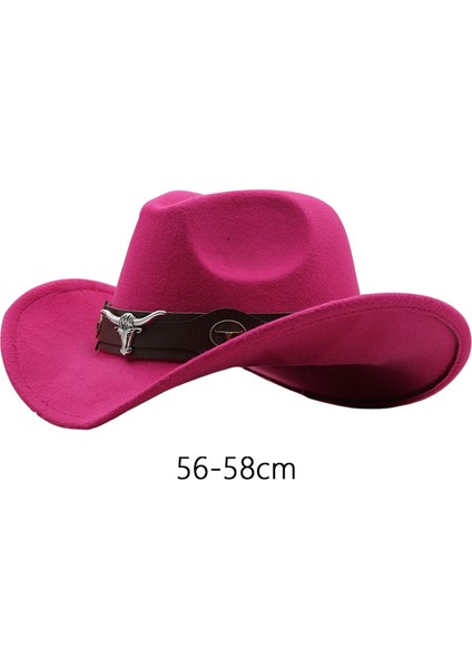 Cowgirl Şapkası Nefes Alabilir Sıradan Kovboy Şapkası Kadınlar Için Erkekler Kısa Geziler Pembe (Yurt Dışından)