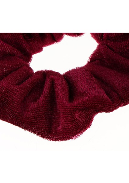 5'li Kadife Scrunchies Aksesuar Bordo (Yurt Dışından)