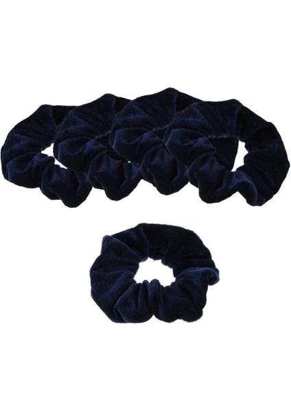 5 Kadife Saç Scrunchies Saç Bandı At Kuyruğu Saç Mavi (Yurt Dışından)