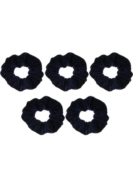 5 Kadife Saç Scrunchies Saç Bandı At Kuyruğu Saç Mavi (Yurt Dışından)