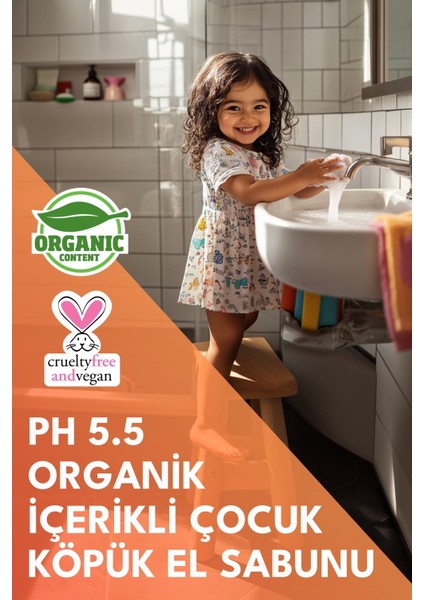 Kids Organik Köpük El Sabunu Karpuz Çilek Kokulu 300 ml