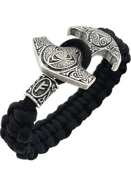 21CM Tarzı Uruz Odin Raven Vikingos Thor Çekiç Mjolnir Triskele Trinity Vikingo Erkekler Bilezik Vegvisir Pusula Valknut Runes Boncuk Takı (Yurt Dışından) indirimleri