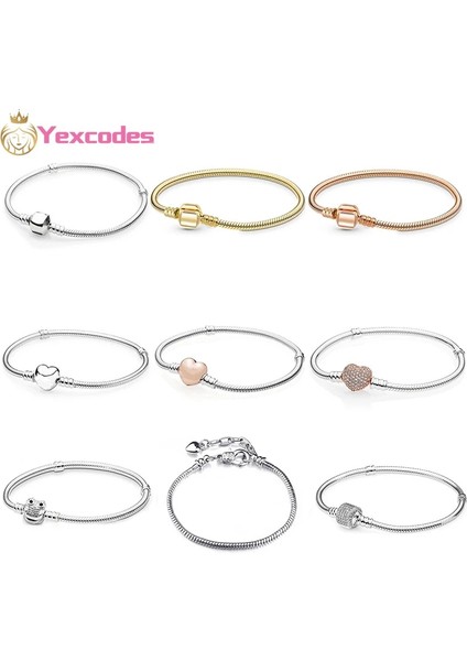 21CM Tarzı A-003 Yexcodes Yüksek Li Gümüş Kaplama Yılan Zincir Charm Bilezik Fit Orijinal Erkekler ve Kadınlar Boncuk Güzel Bilezik Takı Hediye (Yurt Dışından)