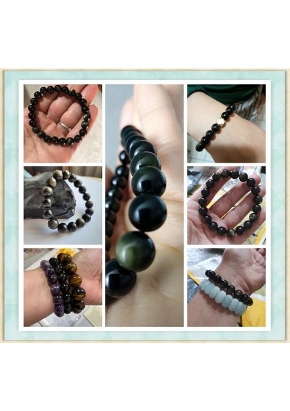 19CM Tarzı 6mm Siyah Altın Obsidyen Boncuklu Streç Bilezikler Doğal Taş Boncuk Bilezik Bilezik Kadın Erkek Çiftler Için Enerji Takı (Yurt Dışından) modelleri