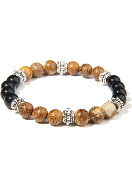 19CM Tarzı Mavi Çinko Kaplama Doğal Taş Bilezikler Erkek Kadın Bilezikler Kaplan Gözü Boncuk Braslet Adam Kadınlar Için El Yapımı Rahat Takı Hommes Bijoux (Yurt Dışından)