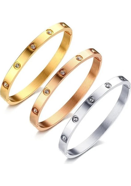 Gül Altın 8mm Kadın Erkek Takı Hediyeler Için Klasik Altın Bilezikler Paslanmaz Çelik Basit Kübik Zirkonya Bilezik Bileklik Fashio (Yurt Dışından) fiyatları