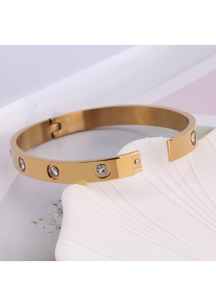 Gül Altın 8mm Kadın Erkek Takı Hediyeler Için Klasik Altın Bilezikler Paslanmaz Çelik Basit Kübik Zirkonya Bilezik Bileklik Fashio (Yurt Dışından) fırsatları