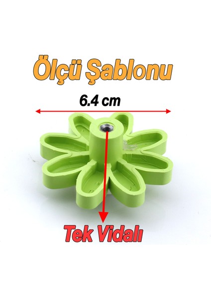 Plastik Papatya Kulp 10 Adet Yeşil Mobilya Çoçuk Odası Kız Erkek Dolap Kapak Kulpu Çekmece Kulbu modelleri