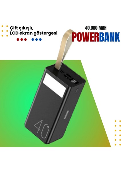 Force P40 40.000MAH LCD Göstergeli Çift Çıkışlı Powerbank - Uzun Süreli Güç ve Şık Tasarım