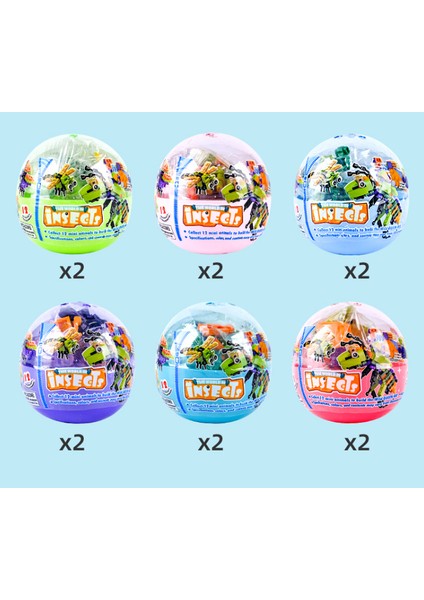 Erkek Çocuğun Birleştirilmiş Küçük Parçacık Yapı Taşları 12 Böcek Gashapon Oyuncak Seti (12 Parça) (Yurt Dışından) indirimleri