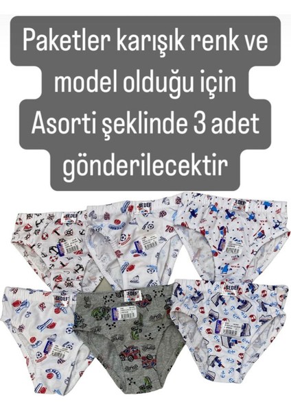 Sdf Karışık Renk ve Model 3lü Erkek Slip Set 1081
