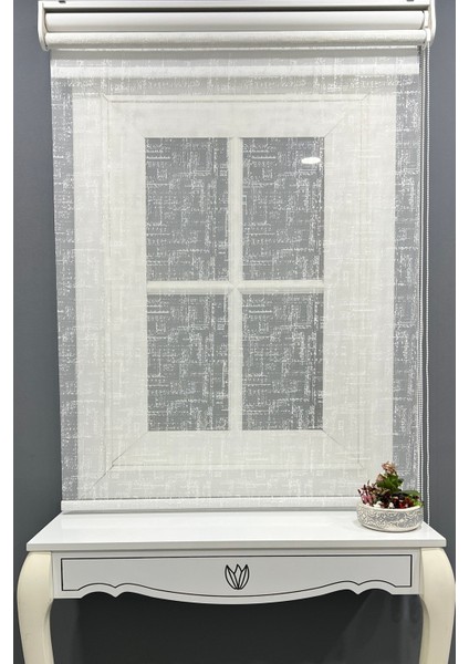 Stor Perde Çift Mekanizmalı Örme Tül Stor & Mat Beyaz Stor Perde % 80 Işıgı Kesme Özelliği fiyatları