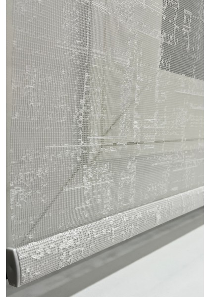 Stor Perde Çift Mekanizmalı Örme Tül Stor & Mat Beyaz Stor Perde % 80 Işıgı Kesme Özelliği indirimleri