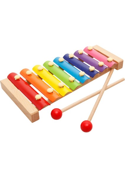 Orff Müzik Aleti Ahşap 8 Notalı Küçük Ahşap El Vuruşlu Piyano Bebek Oyuncağı (Yurt Dışından)