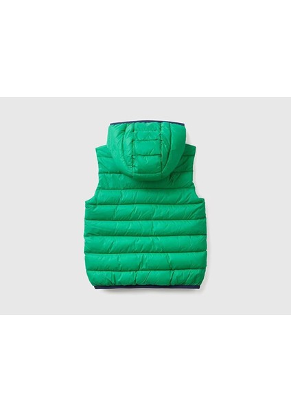 Erkek Çocuk Yeşil Logolu Puffer Yelek J006