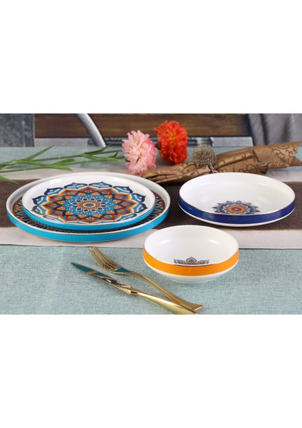 Tanzanite - 24 Parça, Etnik, Modern, Çağdaş Tasarımlı Porselen Yemek Takımı fiyatları