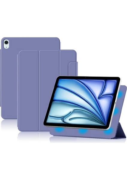 Ipad Air 13 (2024 M2) Dikey Manyetik Pu Deri Kapaklı Tablet Kılıf (Yurt Dışından)