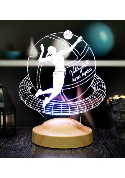 Voleybolcu Hediyesi, Voleybol Oyuncusuna Hediye Kişiye Özel LED Lamba, Voleybol Sevenlere Özel Hediye Gece Lambası