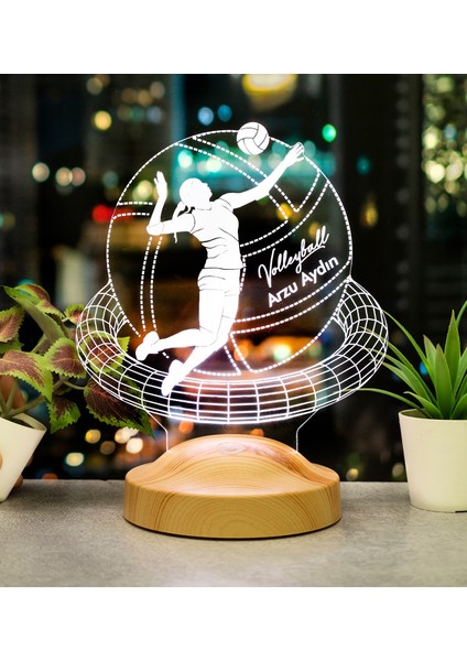Voleybolcu Hediyesi, Voleybol Oyuncusuna Hediye Kişiye Özel LED Lamba, Voleybol Sevenlere Özel Hediye Gece Lambası indirimleri